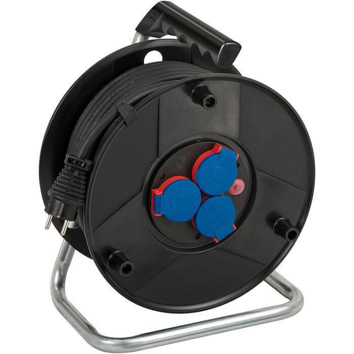brennenstuhl - BAT Kabeltrommel H07RN-F3G1,5, schwarz, 40m, IP44, 3 Steckdosen - Gartenbaustoff
