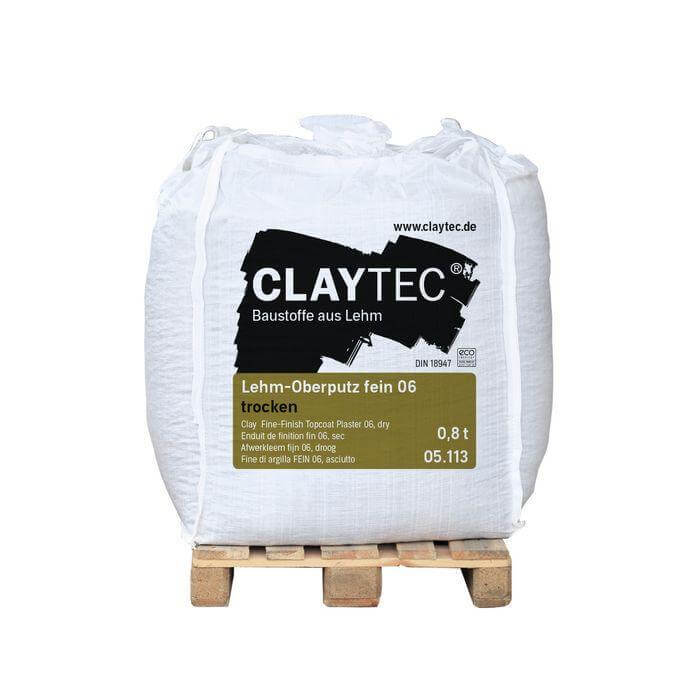 CLAYTEC Lehm-Oberputz fein 06 trocken im BigBag - 800 kg - Gartenbaustoff