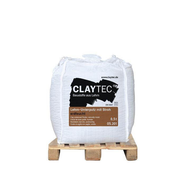CLAYTEC Lehm-Unterputz mit Stroh erdfeucht im BigBag - 1.000 kg - Gartenbaustoff