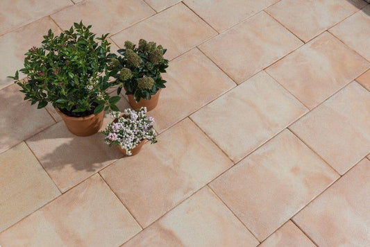 DIEPHAUS Terrassenplatte RUSTICA Ocker-Gelb-Rose - Gartenbaustoff