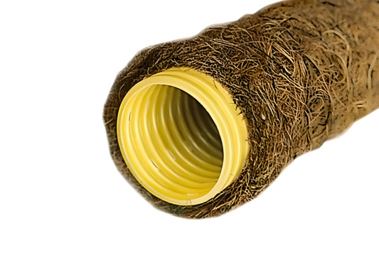 Kokofil Kokos-Vollfilterrohr DN 100 - 50 Meter Ring mit natürlicher Kokosummantelung.