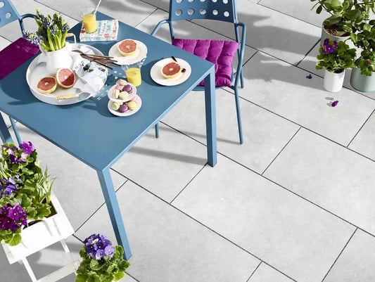 Terrassenplatte KOLL PUREA 90x45x4 cm Naturstein Ash Grey - Gartenbaustoff