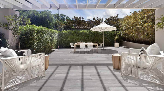 Terrassenplatte KOLL PUREA 90x45x4 cm Naturstein Holz Avana - Gartenbaustoff