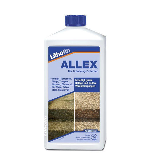Lithofin ALLEX Grünbelagentferner 1L + MN Außenreiniger 500 ml - Gartenbaustoff