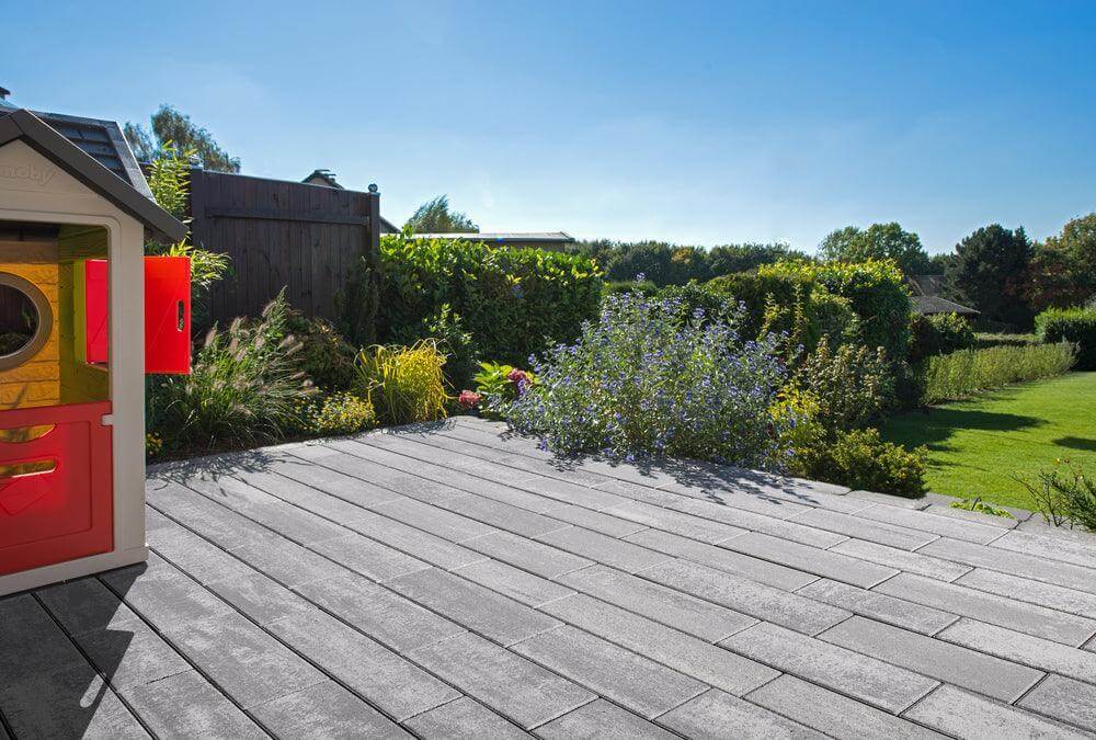 Pflastersteine Galanda ANTARIA Läuferverband 8 cm grau-nuanciert - Gartenbaustoff