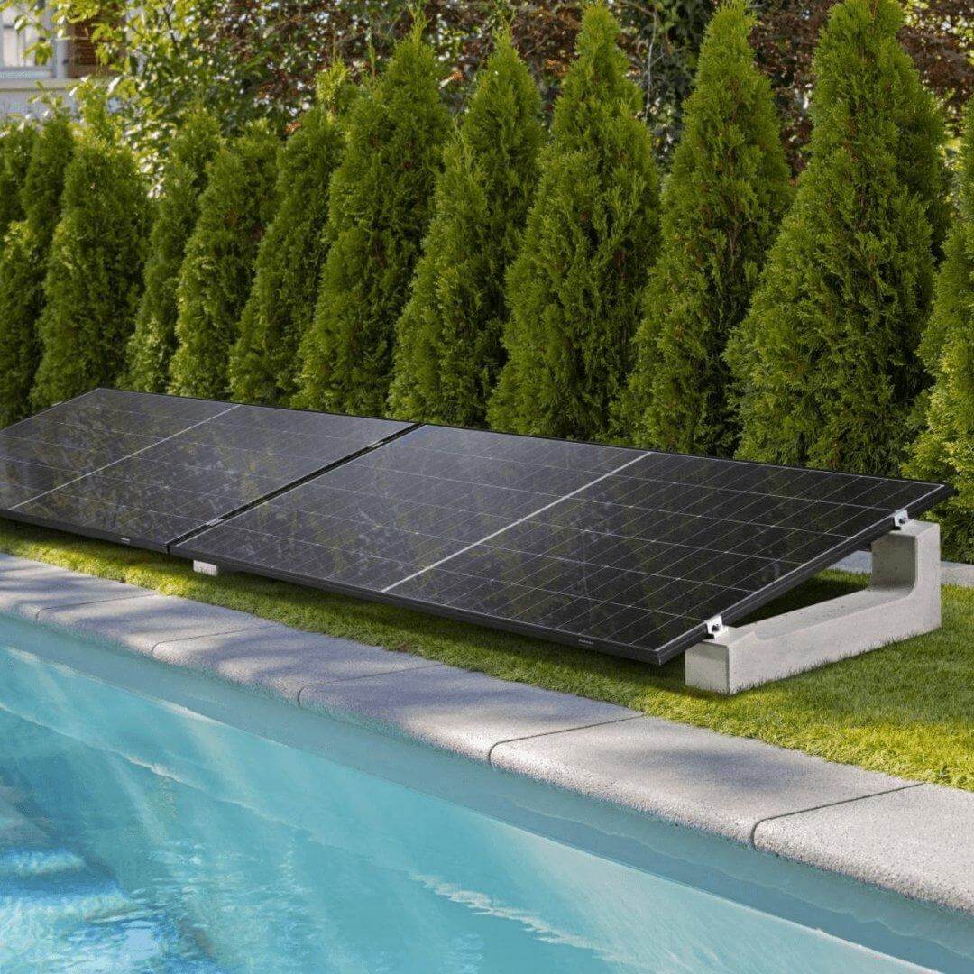 Solarmodulhalter aus Beton - Gartenbaustoff