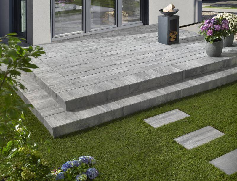 Stufe Galanda ANTARIA grau-nuanciert - Gartenbaustoff