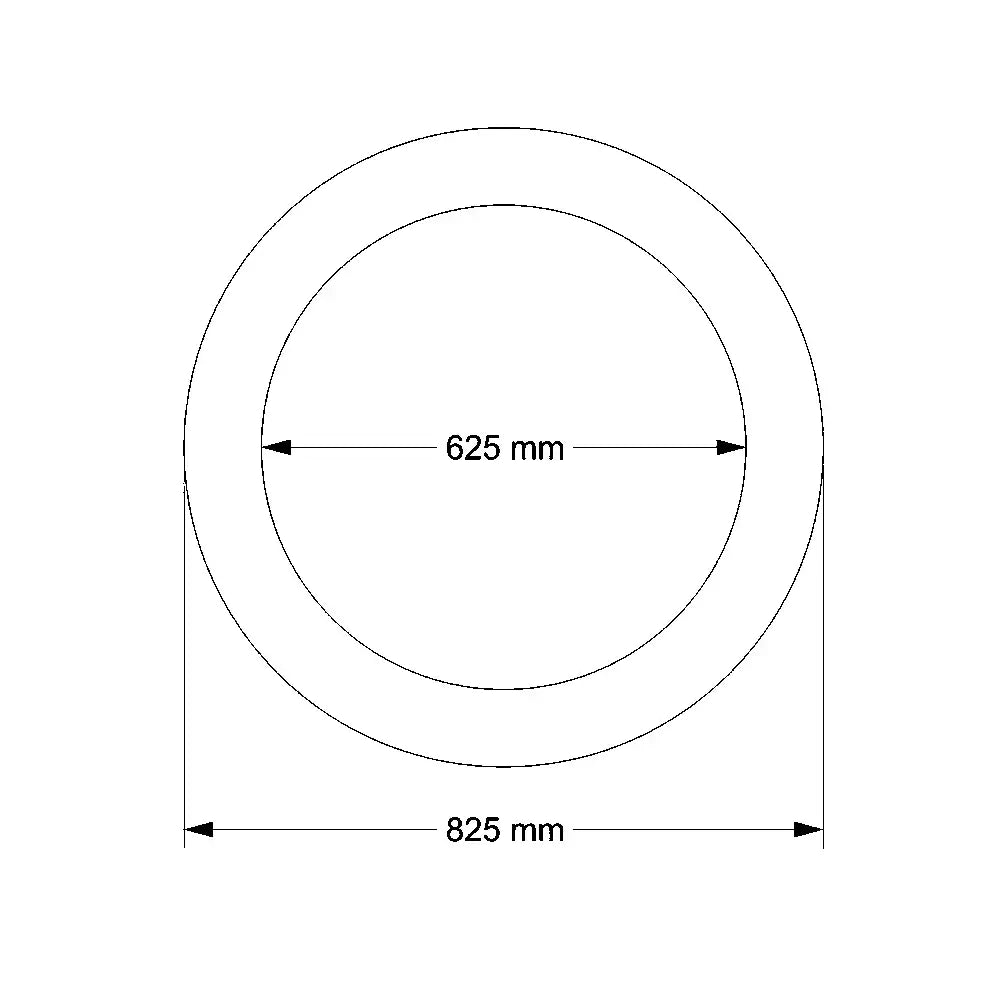 Ausgleichsring AR DIN 4034-2, DN 625 mm mit Durchmesser 625 mm und 825 mm außen.