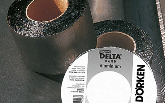 Dörken DELTA-Band Abdichtungsband 10 m Rolle, selbstklebendes Reparaturband mit Aluminium-Deckschicht