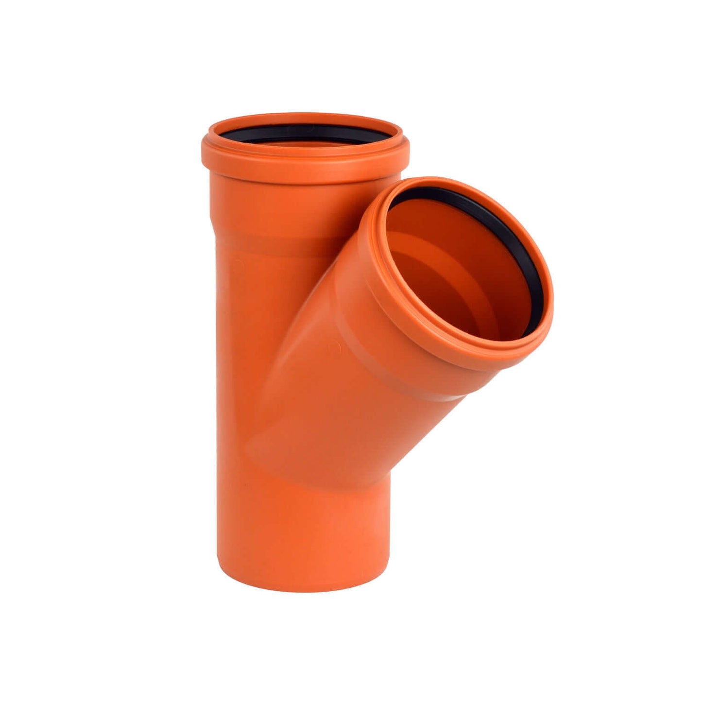 KG Abzweige PVC-U SN 8 – rotes PVC-U Abzweigformstück für erdverlegte Entwässerungssysteme.