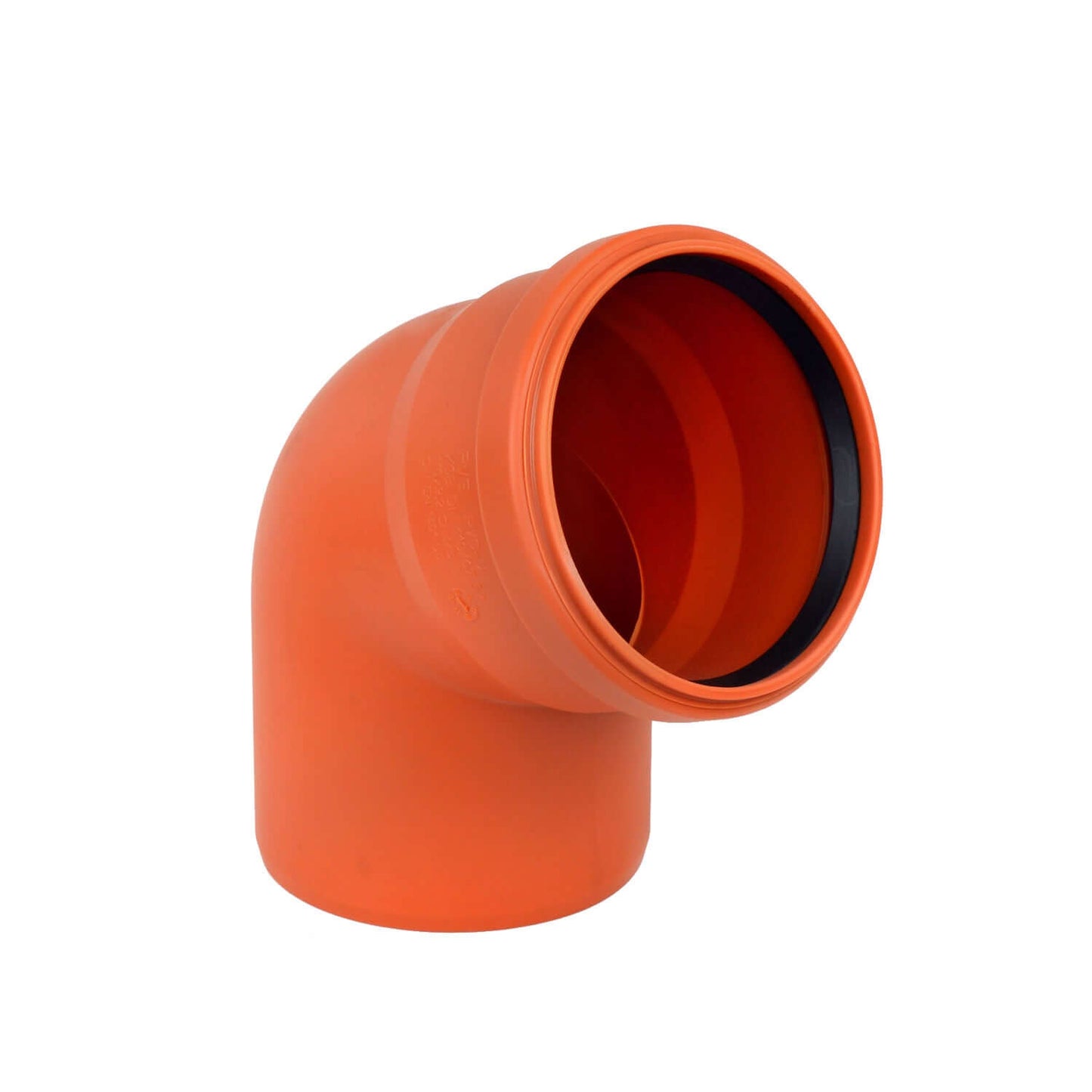 KG Bögen PVC-U SN 8 - orange PVC-U elbow fitting for wastewater pipes, ideal for drainage construction.