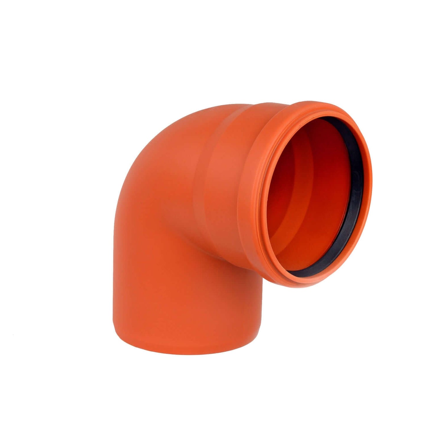 KG Bögen PVC-U SN 8 - Orange PVC-U pipe elbow fitting for wastewater applications.
