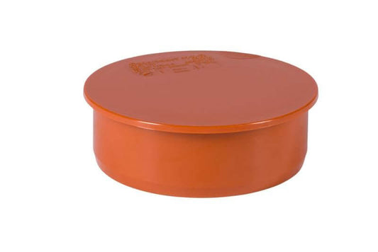 KG Muffenstopfen PVC-U SN 8 in orange, ideal zur Abdichtung von Rohranschlüssen in Entwässerungssystemen.