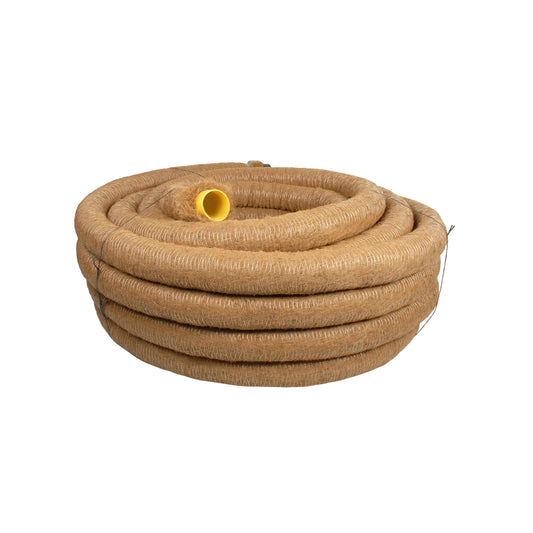 Kokofil Kokos-Vollfilterrohr DN 100 - 50 Meter Ring, flexibles Drainagerohr mit Kokosummantelung.