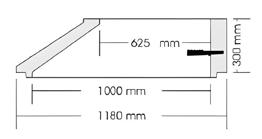 Technical drawing of Schachtkonus SH-F DN 1000/625 mm with dimensions labeled in mm.