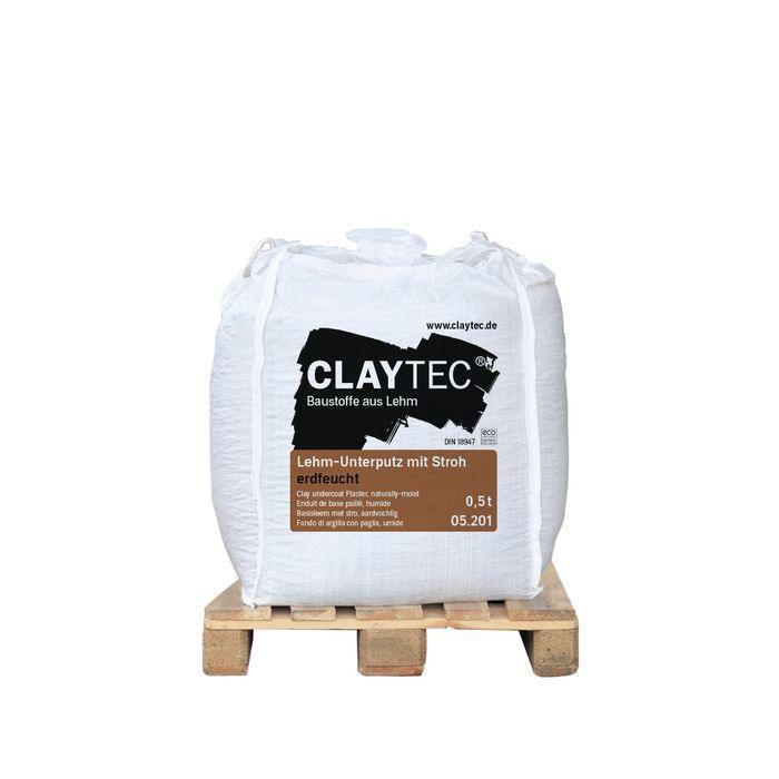 CLAYTEC Lehm - Unterputz mit Stroh erdfeucht im BigBag - 1.000 kg - Gartenbaustoff - Unterputz - BigBag - 1.000 kg - 