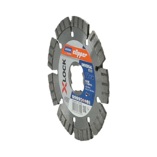 NORTON CLIPPER Diamanttrennscheibe X-LOCK Universal Laser Ø115 in der Ansicht, ideal für präzise Schneidarbeiten.